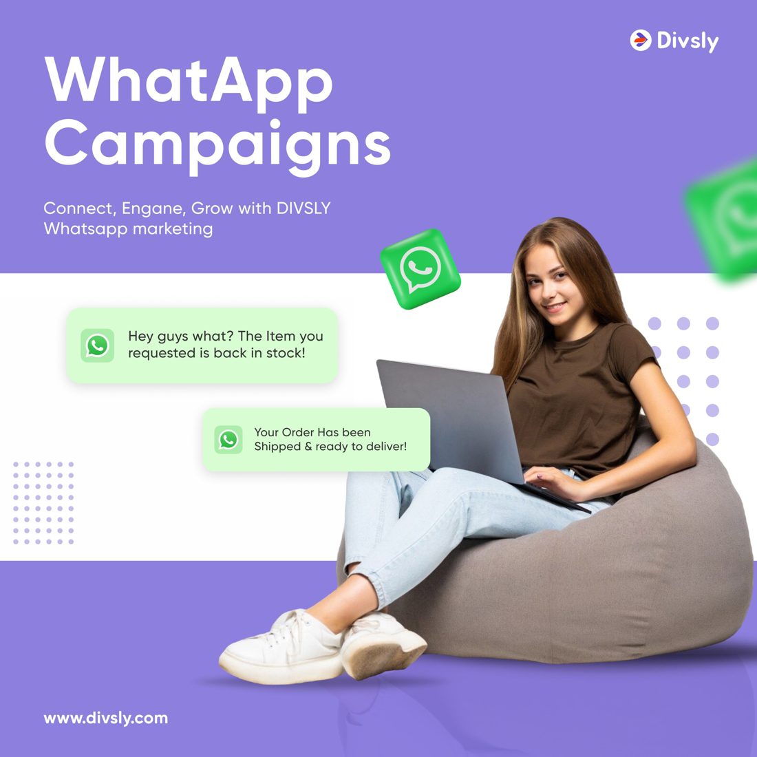 Divsly WhatsApp Campaigns creative